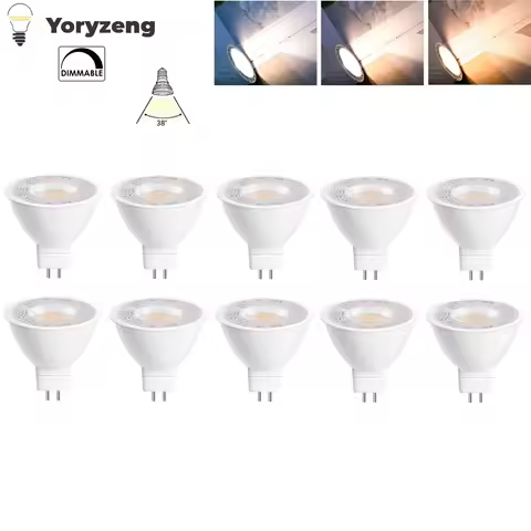 10Pcs Dimmable 7W MR16 LED Spotlight Bulbs 38 Degree Beam Angle 220V 12V 24V Cold Warm White For Spo