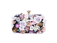 Waiwai Tas Kondangan Wanita Manik Bunga Impor Mewah Elegan 350 Flower Clutch