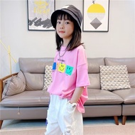 2026CT220 Pure Cotton Dropped Shoulder Children T Printed Style 90-170COD Korean Version COD EL3J