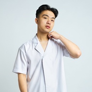 KEMEJA EFRON Men's Shirt - Magnus White - Oversized Short Sleeve Shirt