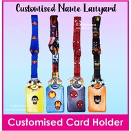 Customised Name Card Holder with Lanyard and Charms, Birthday Goodie, Ezlink Access Card, Superhero
