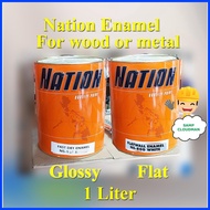 ➜ ┓ ∆ Nation Fast Dry or Flatwall Enamel 1 Liter QDE Quick Drying Dri Flat Wall White Maple Litro S