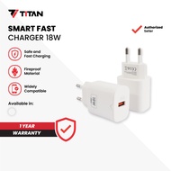 Titan EU-10 Smart Fast Charging 18W Charger Head - White - Gadget