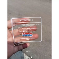 Hrc Transparent WARNING ATTENTION Sticker!