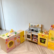 Toywoo Children's Play House Toys Wooden Small Appliances Refrigerator Fruit Cutting Toys Simulation Vegetables Kitchen Toys