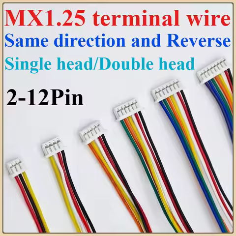 10PCS JST MX1.25 Pitch 1.25mm Wire Cable Connector 2/3/4/5/6/7/8/9/10/12 Pin 1.25MM Pitch Plug 10CM/