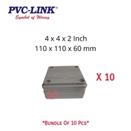 Bundle of 10 pcs, Pvc Link 4 x 4 X 2 Pvc Enclosure Junction Box 442