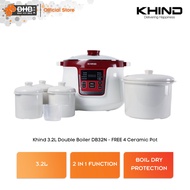 Khind 3.2L Double Boiler DB32N - FREE 4 Ceramic Pot