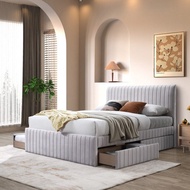 Luxe: Zoey Bed Frame | Queen &amp; King | Drawers | Modern | Pull Out Bed