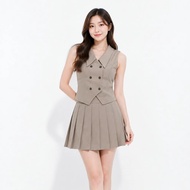 HM-Briel Fashion Rokcel Vest Set Premium Soft JeansWanita