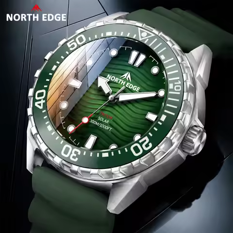 NORTH EDGE TRITON Men Digital Military Watch Waterproof 300M Men's Sport Wristwatches Solar Power Lu