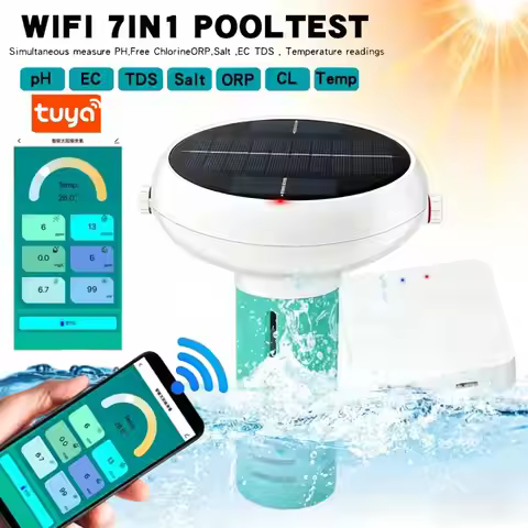 Solar Floating Swimming Pool Water Quality Tester For Tuya ZigBee Chlorin Meter 7 in 1 PH/ORP/EC/TDS