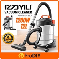 YLW-6263A-12LM YILI 3 In 1 Heavy Duty Stainless Steel Vacuum Cleaner Dry &amp; Wet Vacuum Blower 1200W LDM 15L VAC-201 1300W