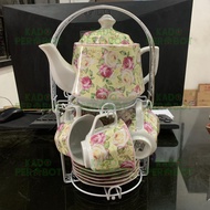 Teko Romantic Set - Teko Motif Bunga 1Set - Teko Keramik Pajangan - Teko Pajangan Cantik - Teko Cant