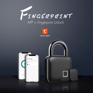 Tuya Smart Bluetooth Fingerprint Padlock Keyless USB Thumbprint Door Lock Bike Bluetooth APP Gym Lock and Luggage Lock