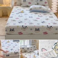 Cartoon Crayon Shin-chan Bed Sheet with Rubber Non-slip Mattress Cover for Kid Single Queen King Siz