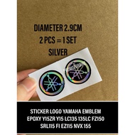 (2 PCS=1 SET) 2.9CM STICKER LOGO EPOXY YAMAHA EMBLEM Y15ZR Y15 NVX 155 LC135 135LC FZ150 EZ115 SRL11