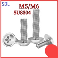 [SS-HX] 304 Stainless Steel Phillips Round Head with Washer Screw M5/M6