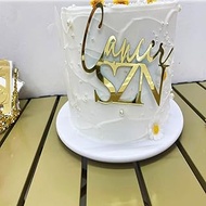 Gold Acrylic Cancer Zodiac Sign Cake Topper,Cance Season/12 Zodiac Constellation Theme Birthday Cake