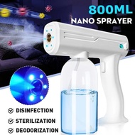"Spray Gun Wireless Rechargeable Disinfection Sprayer Nano  Blue Ray Atomizer Fogging Spray Gun 800ML"