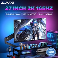 AJVXI 27 inch Gaming Monitor 2560X1440P/165Hz/75Hz Desktop PC Compute 24'' IPS Frameless White Cured