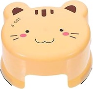 Luxshiny Kids Step Stool, Cute Cat Shaped Stool Children Cartoon Plastic Stool Bathroom Stool Foot Stool Ladder Helper Potty Training Stool Toilet Step Stool Shower Bench