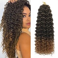 Gogo Curl โครเชต์ผมสำหรับผู้หญิง,Ombre สีดำสีน้ำตาลหยัก Beach Curls ผมโครเชต์, คลื่นน้ำ Go Go Crotch