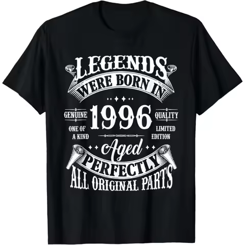 30th Birthday Vintage Born In 1996 30 Years Old B-day T Shirts Men Humor Streetwear Tee Shirt Short 