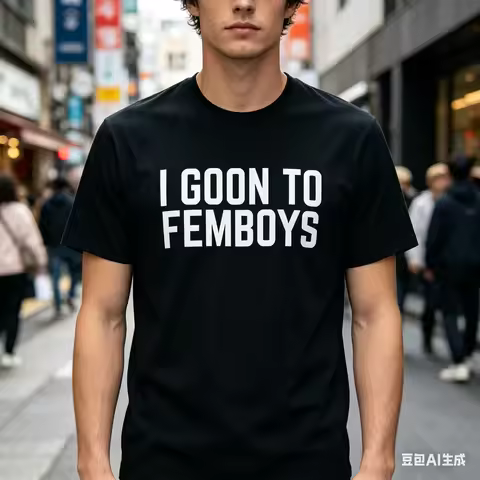 I Goon to FEMBOYS Certified Gooner Meme Gooning T-shirt For Men Women 100% Cotton T Shirts Short Sle