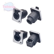 TOHESP RJ45  Connector, D Type Panel Mount Socket  Cable Holder RJ45 Ethernet Connector, High-qualit