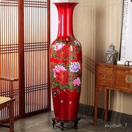 ST/🏅Sold out Jingdezhen Ceramic Floor Vase Crystal Glaze Vase Large Floor Vase Home Living Room TV Cabinet next to Floor