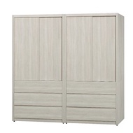 [特價]【MUNA 家居】莫托斯6.4X7尺鋼刷白色推門衣櫥(衣櫃)
