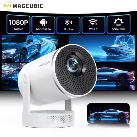 Magcubic Android 14 Native 1080P 8K Projector Manual Focus HY320Pro-A Full HD Projector Portable Hom