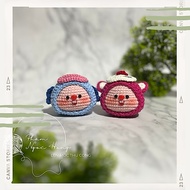 Clownfish loopy keychain, strawberry bear loopy, wool loopy, handmade crochet wool