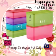 🎁 Hadiah Tupperware🎁 Air Tight Cookies Tupperware So Fresh Set 6 in 1 with Gift Box / MIni deco 4 in 1 Set Purple Pink