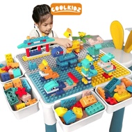 COOLKIDZ Multifunction Large Building Block Table Set Building Block Table Particle Assembly Childre
