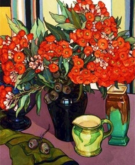 Ruopoty trừu tượng sơn theo số Tranh Vẽ Tay Vẽ Hoa tranh tự làm theo số nhà giấy Đề-can dán tường ng