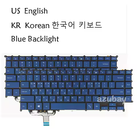 US Korean Laptop Keyboard for Samsung np950sbe 950sbe, CN13BA5904358BBIH4NAN0098 Backlit, Blue, No F