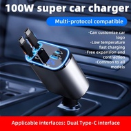 120W 4 In 1 Car Charger Multi Functional Scalable Cable Portable Car Fast Charging Mobile Phone Adap