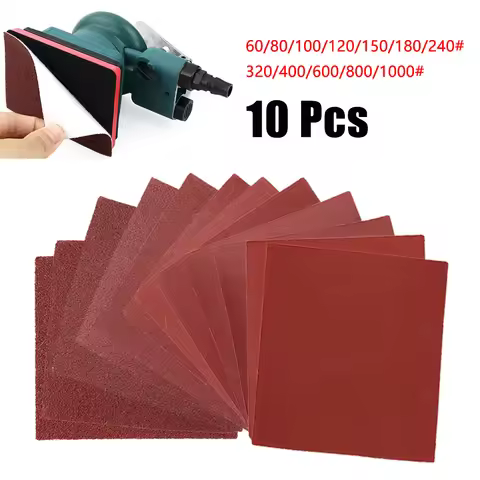 10 Pcs 110x100mm Sandpaper 60-1000Grit Abrasive Sanding Paper Flocking Sand Paper Polisher Sand Pape