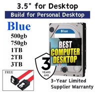 Blue PC Desktop HDD Hard Disk  500gb 1TB 2TB 3TB HDD 3.5" CCTV HDD Internal Hard Drive