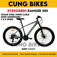 SEPEDA GUNUNG MTB 27.5 EVERGREEN TYPE 585 VELG TINGGI 3 X 8 SPEED