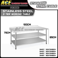 [ Stainless Steel Working Table ] 3-6 Feet 3 Tier Oven Table Fully Stainless