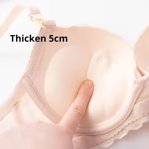 Thickened Underwear, Bra, Gathered, Super Thick 5cm, Small Chest, Flat Chest, Aa Cup, Female Display