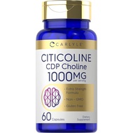 Carlyle CDP Choline 1000mg | 60 Capsules | Extra Strength Formula |, Gluten Free Supplement