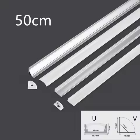 LED aluminum channel 0.5m, for 3528 5630 5050 LED strip U/V shape LED aluminum channel milk white co