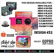 GOPRO HERO 4 , HERO 5 , HERO 6 , HERO 7, SJCAM 5000 , XIAOMI YI CAM 2K STICKER SKIN (DESIGN 432)
