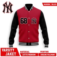 NY BASEBALL VARSITY BOMBER JACKET MLB VARSITY RED BLACK JACKET