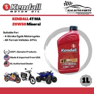 [ILM] KENDALL 4T 20W50 1L Motorcycle Engine Mineral Oil Engine Oil Motorcycle Lubricant [Minyak Hitam Enjin Motor]