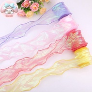 Flym 9M 4CM Fishtail Yarn Ribbon For DIY Bow Hair Ornament Bouquet Gift Wrapping Material Wave Silk 